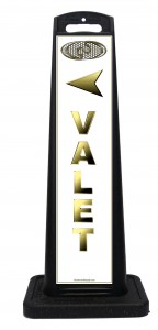 White and Gold Valet Signs